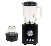 Camry Frullatore a tazza con 3 programmi CR 4088, 2 velocità, tazza in vetro 1,5L, lama in acciaio inox con 6 lame rivestite in titanio, tritatutto, senza BPA e tritatutto ghiaccio, nero