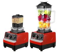 Frullatore Commerciale Per Alimenti 2l 4500w Ad Alta Velocità Per Smoothie, Estrattore Di Succo, Macinatore & Trituratore Di Ghiaccio, 6 Lame In Acciaio Inox, Velocità Variabile & Impulso, Nero