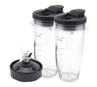 Frullatore, Compatibile Con Ninja, 2 Tazze Da 24 Oz Con Coperchi Da Asporto, Lama Estrattore A 7 Alette, for Accessori for Spremiagrumi Auto IQ