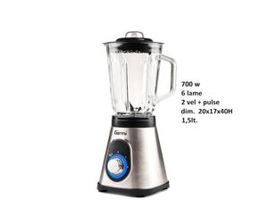 Frullatore con Bicchiere in Vetro Frantuma Ghiaccio Corpo Acciaio 700 Watt Girmi