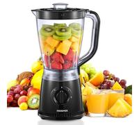 Frullatore da 500 W, 1,5 l, con 2 velocità e funzione di impulso, coltello in acciaio inox, coperchio rimovibile con misurino, bicchiere miscelatore lavabile in lavastoviglie per frullati e frullati