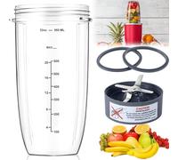 Frullatore di ricambio per Nutribullet, tazza da 32 OZ per Nutribullet con lama di ricambio e 2 guarnizioni in gomma, frullatore di ricambio compatibile con spremiagrumi NutriBullet 600W/900W