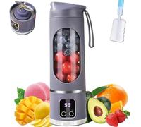Frullatore digitale multifunzione - Display LED intelligente, 3 velocità, bottiglia per succo fresco a 12 lame, spremiagrumi portatile da 450 ml con display digitale, adatto a diete (Purple)