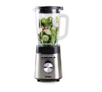 DOMO Frullatore DO740BL – Ciotola in vetro 1,75 L, Acciaio inox, 1400 W, Grigio