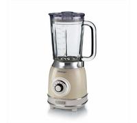 Ariete 583, Frullatore Vintage con tazza in vetro da 1,5 Litri, 4 Lame in Acciaio Inox, 4 Velocità + Pulse,1000 Watt, Beige