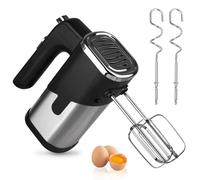 Frullatore elettrico a mano, 800 W, 5 velocità, mixer manuale, mixer da cucina, frusta a mano, 2 fruste e 2 ganci per impastare, per torte e pane, per mescolare panna