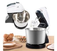 Frullatore elettrico a mano da 1,7 l, in acciaio inox, contenitore rotante a 7 velocità, ciotola di miscelazione e ciotola da 100 W, per fai da te, da cucina, colore nero