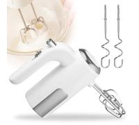 Frullatore elettrico a mano da 400 W, con 2 fruste in acciaio inox e 2 ganci per impastare, mixer a mano, 5 velocità, frullatore a mano per cuocere torte, uova, panna alimentare