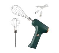 Frullatore elettrico manuale, frusta per uova senza fili per cuocere torte, frusta da cucina portatile, 3 velocità, doppia testa, J-9, verde (tre marce)