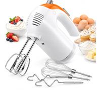 Frullatore elettrico portatile da 300W con set di 6 fruste | Impastatrice da cucina domestica, controllo a 5 velocità, per mescolare uova e panna