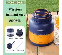 Frullatore elettrico portatile multifunzionale per la casa, ricarica USB, spremiagrumi per frutta, spremitura di frutta domestica, macchina per bere all'aperto Blue-1300ML-1