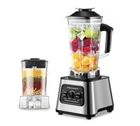 Frullatore frullatore 6000 W, frullatore professionale, 2,5 l frullatore multifunzione, 4 lame in acciaio inox, 10 velocità, trituratore robot culinario 2 brocche, frullatore frullato frutta