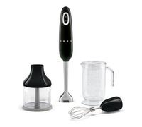 Smeg HBF03BLEU Frullatore a immersione colore Nero, con accessori inclusi, Caraf