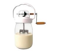 Frullatore manuale, 1500 ml, frullatore manuale con contenitore in vetro | Con bottiglia di vetro e frusta manuale, per cuocere torte, pane, dolci, biscotti,
