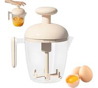 Frullatore manuale ergonomico multilama, 2026 Tazza sbattiuova Press The Egg Frusta, Frullatore rotante multifunzione a pressione, Utensile da cucina - Risparmia tempo e fatica (White)