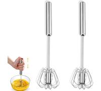 Frullatore per uova 2 in 1 - Montalatte rotante a spinta manuale e mixer