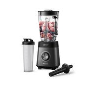 FRULLATORE PHILIPS Serie 5000 HR3041/00, Potenza 1200 W, Caraffa da 2 l, 3 velocità, Vetro, ProBlend Plus, Lama a stella a 4 punte in acciaio inossidabile., Nero