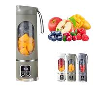 Frullatore Portatile 450ml, Ricaricabile via USB, 3 Velocità e 10 Lame in Acciaio Inox, Frullatore per Smoothie e Succhi di Frutta Fresca da Viaggio green
