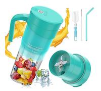 Frullatore portatile, 470ML Mini Frullatore USB Ricaricabile con 6 Lame e Spazzola Frullatore Personale per Frullati, Frutta e Verdura Tazza per Casa, Campeggio e Viaggi (Style E)