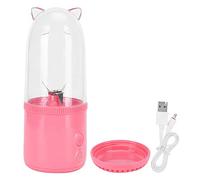 Frullatore Portatile 500 ml, Frullatore Elettrico USB Ricaricabile con 4 Lame in Acciaio, Bicchiere Frullatore per Frutta e Succhi, per Casa Ufficio e Viaggi (Rosa)