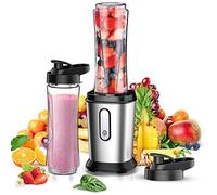 Frullatore Portatile, 500W Frullatore Smoothie, Frullatore Elettrico con Bottiglia da Viaggio 2x600ml, Design Compatto e Facile da Pulire,Lame in Acciaio Inox, Mini Frullatore Blender Facile da Usare