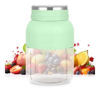 Frullatore portatile da 1200 ml - Smoothie Maker to Go con 38 lame in acciaio inox, ricaricabile USB-C, Blender Bottle, mixer a prova di perdite, per fitness, viaggi, ufficio e campeggio (verde chiaro