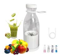 Frullatore portatile da 425,2 g, mini frullatore portatile per frullati e frullati, ricarica USB e wireless, con lame in acciaio inox per frullati, miscelazione ghiaccio (bianco)