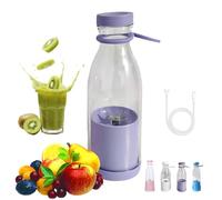 Frullatore portatile da 425 g, mini frullatore portatile per frullati e frullati, ricarica USB e wireless, con lame in acciaio inox per frullati, miscelazione ghiaccio (viola)
