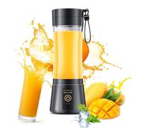 Frullatore portatile da viaggio per frullati e frullati, 380 ml, mini spremiagrumi con 6 lame in acciaio inox, tazza da viaggio, adatto per ufficio/picnic