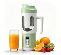 Frullatore Portatile, Frullatore Personale per Smoothie da 600 ml | Centrifuga Ricaricabile Senza Fili, Spremiagrumi Fresco Con Ghiaccio Con Display LED, Manico(green)