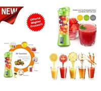 FRULLATORE PORTATILE HANDY BLENDER A BATTERIA BICCHIERE FRUTTA MACEDONIA 380ML