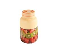 Frullatore portatile in plastica con 2 coperchi 46 lame USB frullatore di dimensioni personali for frullati frullati di ghiaccio spremitura 1400 ml/49,2 once(Geel)
