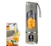 Frullatore Portatile Intelligente Tritaghiaccio a 12 Lame Ricaricabile Tramite USB con Display Digitale Led Compatto da 450 Ml/15,84 Once per Frullati e Succhi green 7.4V 1500mAh