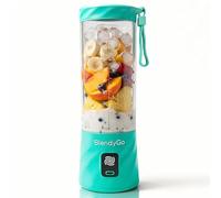 Frullatore portatile mini frullatore elettrico BlendyGo 3 usb ricaricabile tritatutto elettrico frullo piccolo blender smoothie maker trita ghiaccio e frutta congelata (Menta)