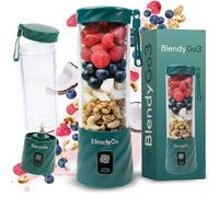 Frullatore portatile mini frullatore elettrico BlendyGo 3 usb ricaricabile tritatutto elettrico frullo piccolo blender smoothie maker trita ghiaccio e frutta congelata (Verde scuro)
