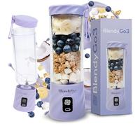 Frullatore portatile mini frullatore elettrico BlendyGo 3 usb ricaricabile tritatutto elettrico frullo piccolo blender smoothie maker trita ghiaccio e frutta congelata (Lavenda)
