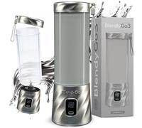 Frullatore portatile mini frullatore elettrico BlendyGo 3 usb ricaricabile tritatutto elettrico frullo piccolo blender smoothie maker trita ghiaccio e frutta congelata (Silver Metalic)