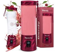 Frullatore portatile mini frullatore elettrico BlendyGo 3 usb ricaricabile tritatutto elettrico frullo piccolo blender smoothie maker trita ghiaccio e frutta congelata (Cherry Metallic)