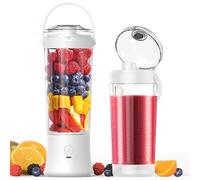 Frullatore portatile per frullati e smoothie,TOPESCT mini frullatore personale da 500 ml,ricaricabile tramite USB con 6 lame ultra affilate per viaggi,ufficio e sport(Bianca)