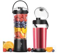 Frullatore portatile per frullati e smoothie,TOPESCT mini frullatore personale da 500 ml,ricaricabile tramite USB con 6 lame ultra affilate per viaggi,ufficio e sport(Nero)