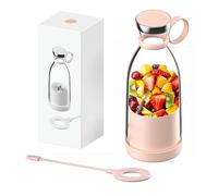 Frullatore portatile per succhi e frullati, mini elettrico con barattolo di vetro e acciaio inossidabile, ricaricabile tramite USB, per viaggi, cucina e palestra