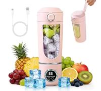 Frullatore portatile Smoothie Maker, 700 ml, piccolo estrattore di succo, ricaricabile, Tipo-C, con 12 lame in acciaio inossidabile, tazza con coperchio a prova di perdite e apertura per bere, per