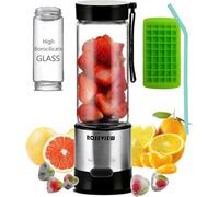 Frullatore portatile Smoothie ROSEVIEW Bottiglia di vetro USB ricaricabile mini palmare Ice Shakes Cup 2 miscela spremiagrumi Cordless Frullati personali maker Frullatore di frutta