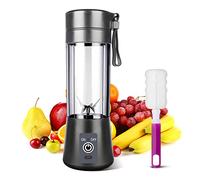 Frullatore portatile, tazza per frullati, mini frullatore personale per frullati e frullati, sei lame in 3D, 380 ml, ricaricabile tramite USB, per casa e viaggi, colore: nero