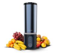 Cecotec Frullatore Portatile Power Titanium Shake2Go Dark Steel. 180W, Bicchiere Metallo 600ml Senza BPA, 3 Programmi Automatici, Ricarica USB-C, Goditi le Tue Bevande Fresche Molto più a Lungo Oggi