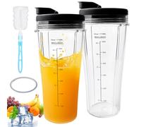 Frullatore Ricambi Per Ninja, 2 Pezzi Pezzi di Ricambi Per Ninja, Ricambi Per Mixer Ss100, Ss101, Ss300, Contiene 2 Coperchio Flip Top, 1 Guarnizione in gomma, 1 Spazzola Pentola (710 Ml)