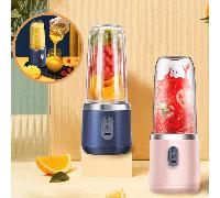 Frullatore spremiagrumi portatile ricaricabile tramite USB, mini spremiagrumi wireless da 400 ml, estrazione rapida del succo e bevuta diretta, leggero e compatto, testina di taglio a 6 lame, batteria