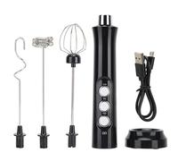 Frullino Montalatte USB Ricaricabile Elettrico 3 Velocità Regolabile, Frusta con 3 Frullino Schiuma Cappuccinatore Acciaio Inox, Schiumatore per Cappuccino/Matcha/Caffè Schiumoso/Latte/Panna/Uova