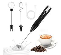 Frullino Montalatte Weinsamkeit Schiuma Cappuccino USB Ricaricabile Montalatte Elettrico con 3 Frullino Cappuccinatore Elettrico Schiuma Latte 3 Velocità Regolabile Per Cappuccino, Latte, Panna, Uova
