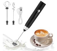 Frullino Montalatte, Weinsamkeit Schiuma Cappuccino USB Ricaricabile Montalatte Elettrico con 3 Frullino Cappuccinatore Elettrico Schiuma Latte 3 Velocità Regolabile Per Cappuccino, Latte, Panna,Uova